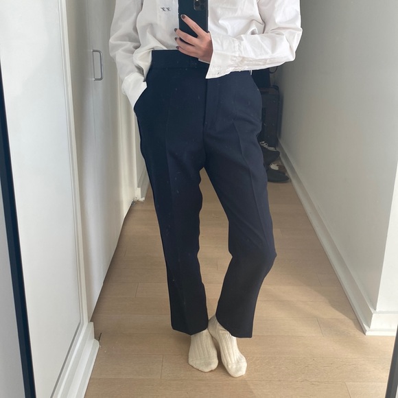 Sandro Navy Wool Trousers - Picture 7 of 11